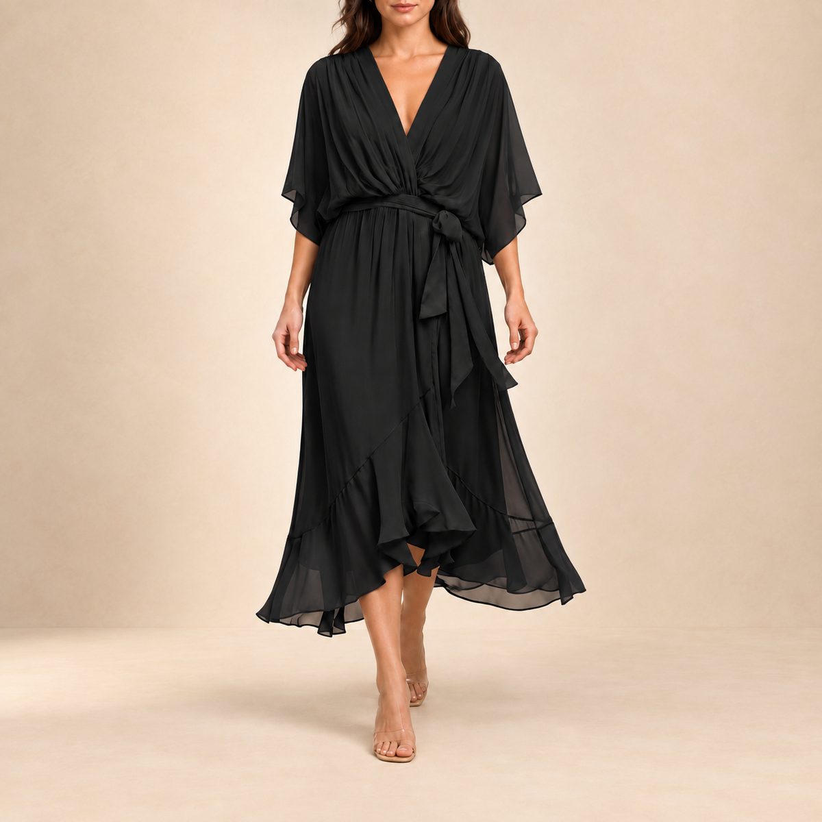 Mildred Chiffon V-Neck Dress