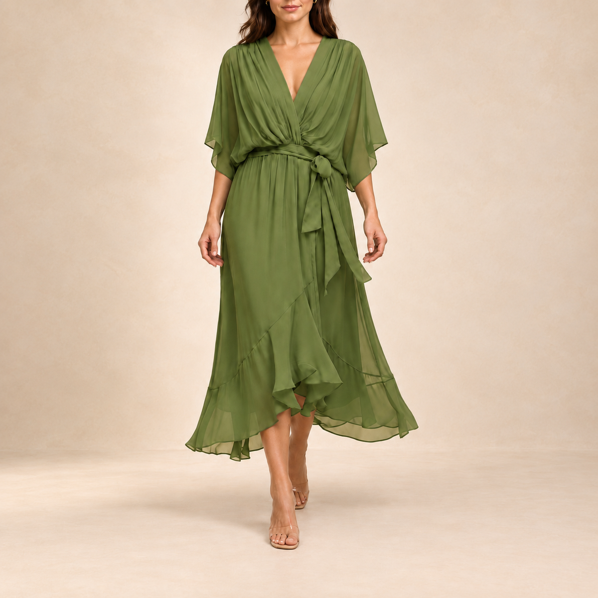Mildred Chiffon V-Neck Dress