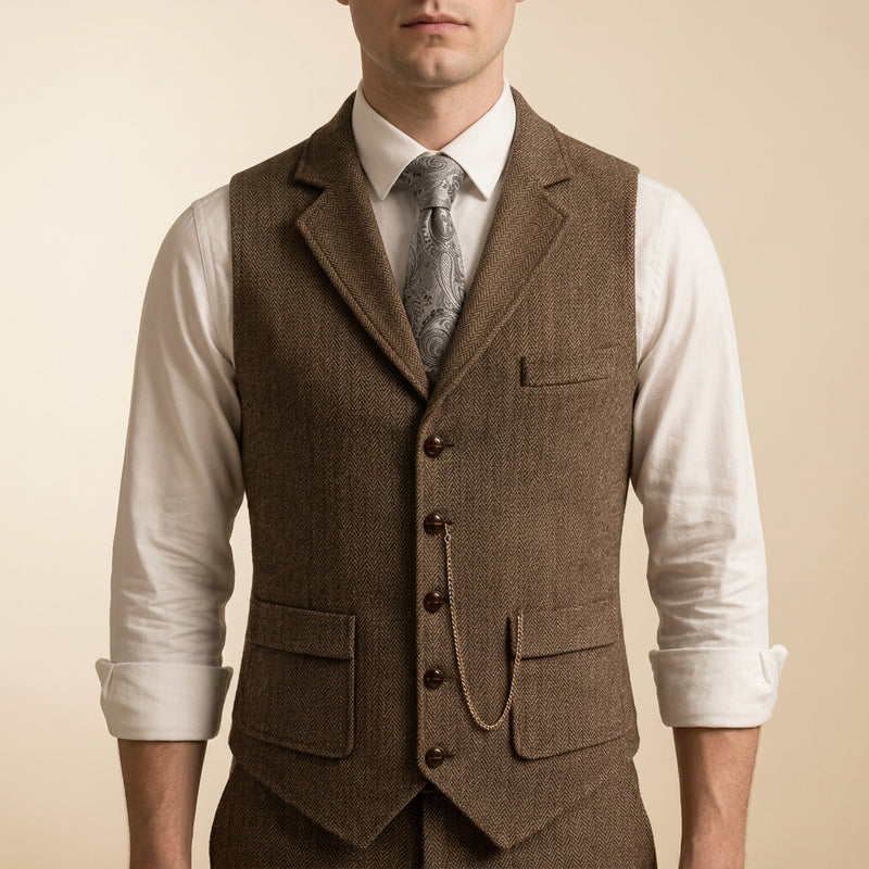 Russell Men's Herringbone Waistcoat