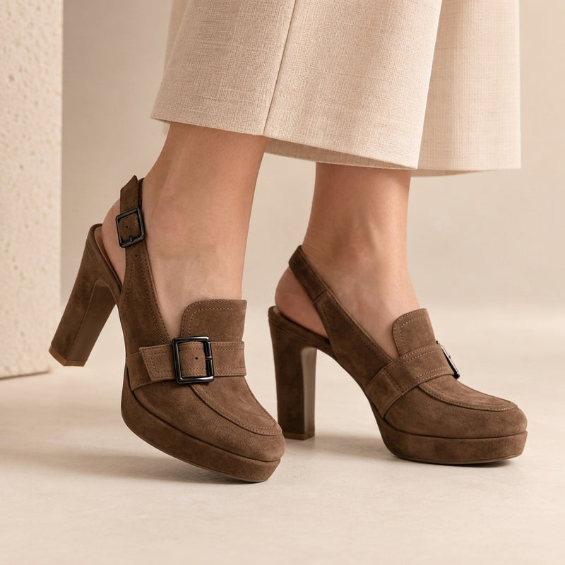 Natalie Orthopedic Suede Slingbacks