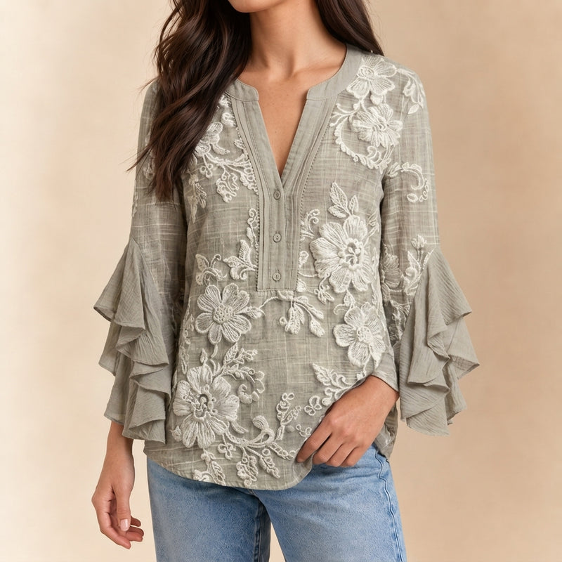 Rosalie Ruffle Sleeve Blouse