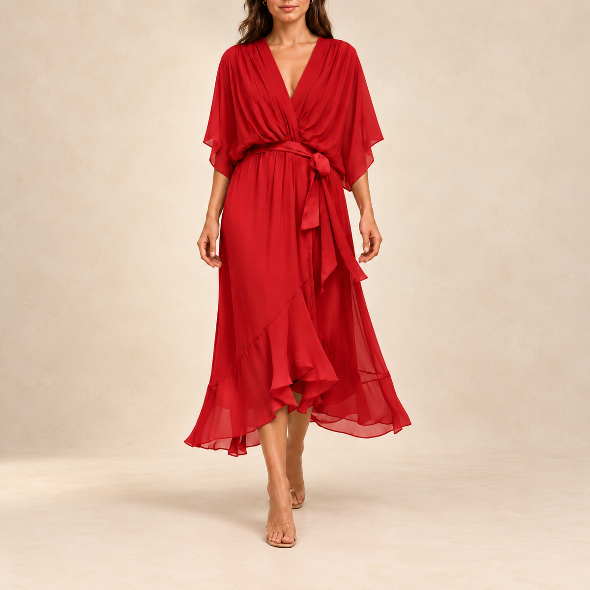 Mildred Chiffon V-Neck Dress