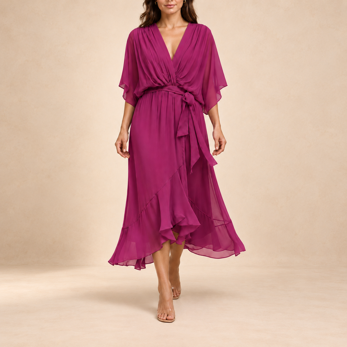 Mildred Chiffon V-Neck Dress