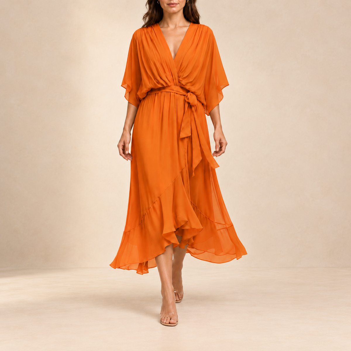 Mildred Chiffon V-Neck Dress